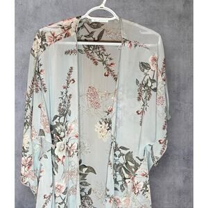 Emory Park Floral Kimono Lightweight One Size Fits Most Missy